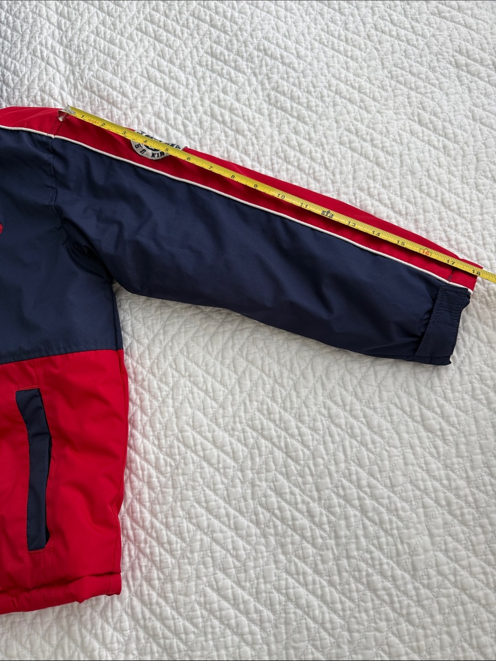 U.S. POLO ASSN.  BOYS Navy & Red Colorblock Hooded Puffer Jacket Size S (8) - Picture 5 of 16